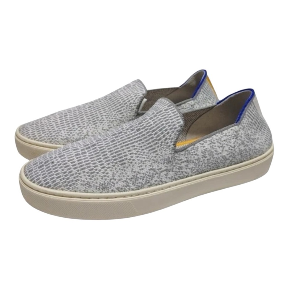 Rothy's The Sneaker Opal Python White & Gray Print Retired Size W8 Slip On Shoes